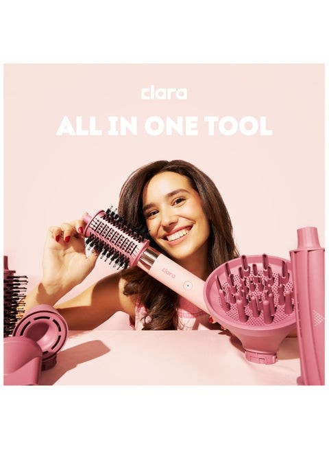 Multi Styler for All Hair Types – 6-in-1 Styling Tool with Auto-Wrap Curlers, Blow Dryer, Round & Oval Brush – 1500W Ionic Hair Styler for Frizz-Free Waves & Salon