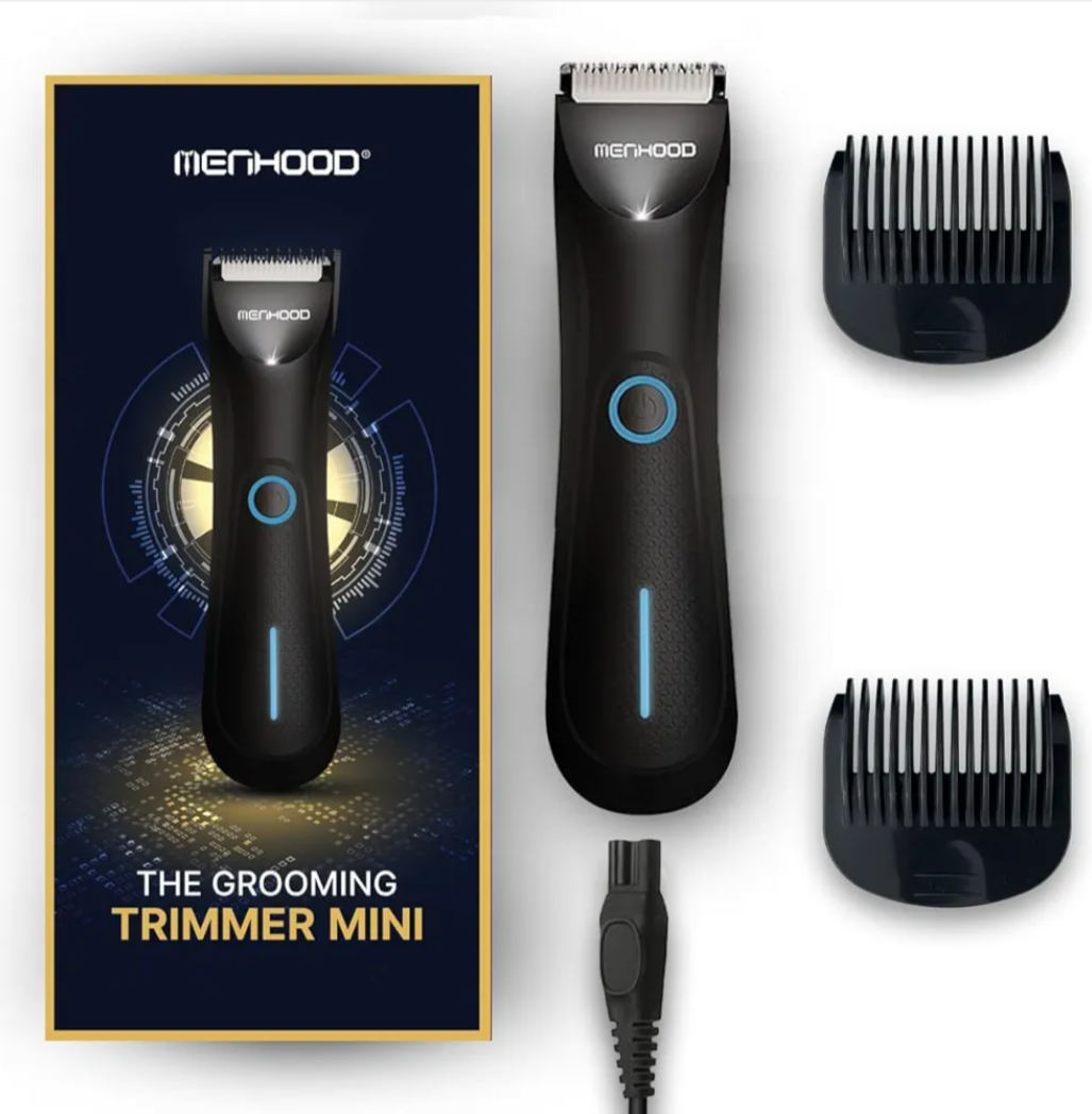 MENHOOD Trimmer Mini All-in-one Trimmer for Men with Waterproof IPX6 Design, SkinSafe Ceramic Technology, QuietRun 7000 RPM Motor, 4000K LED for Low Light Areas, Travel Lock, 90 Min Run Time & Fast Ch