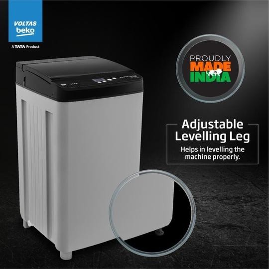 Voltas Beko 6.5 kg Top Load, 700 RPM, Double Water Fall, 4 Wash Program, Wing Pulsator, Lint Filter, Grey, 5 Star
