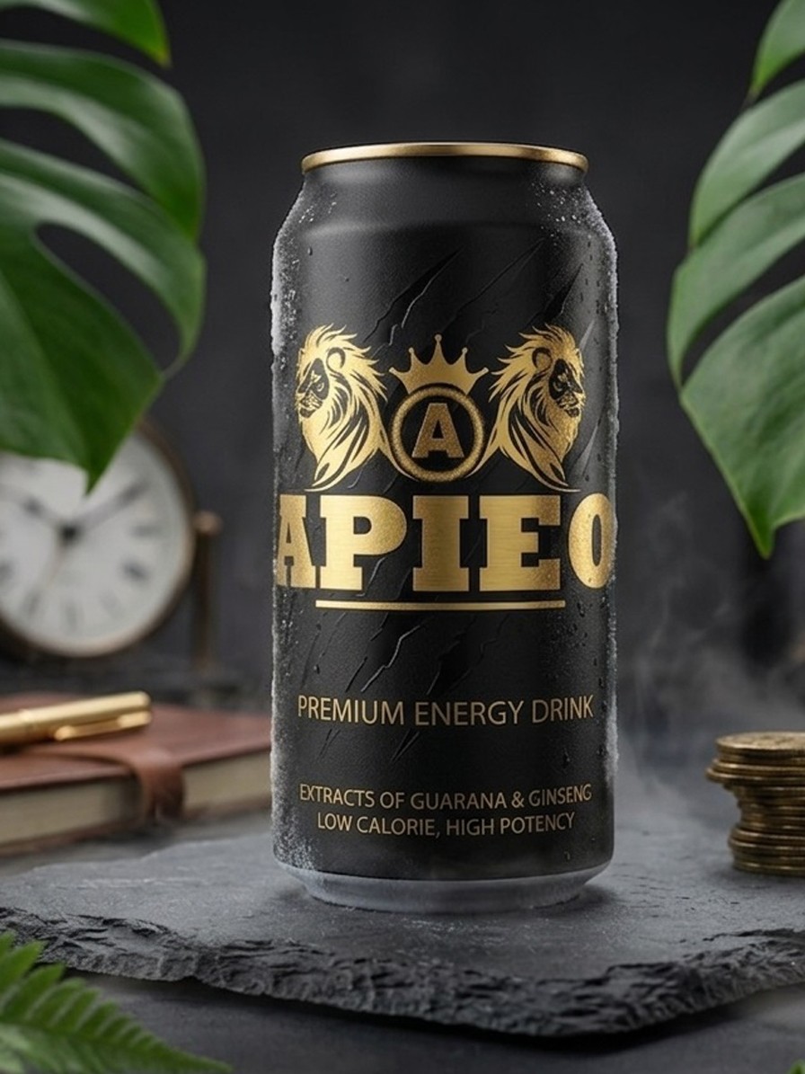 Apieo Premium Energy Drink Pack of 24 Premium Can & Packaging Design