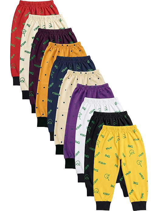 Premium FABRICS Pack of 10 Boys Cotton Blend Trackpant (Multicolor)