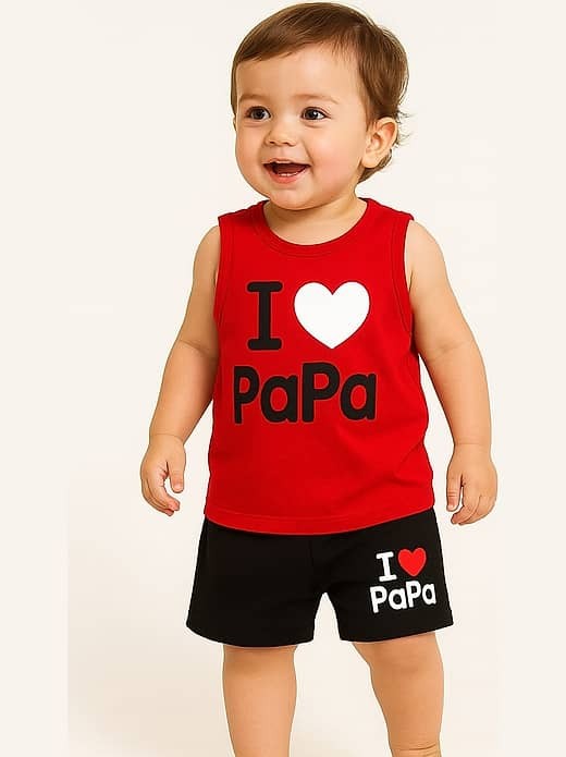 Papa Kids Summer Tank Top & Shorts Set