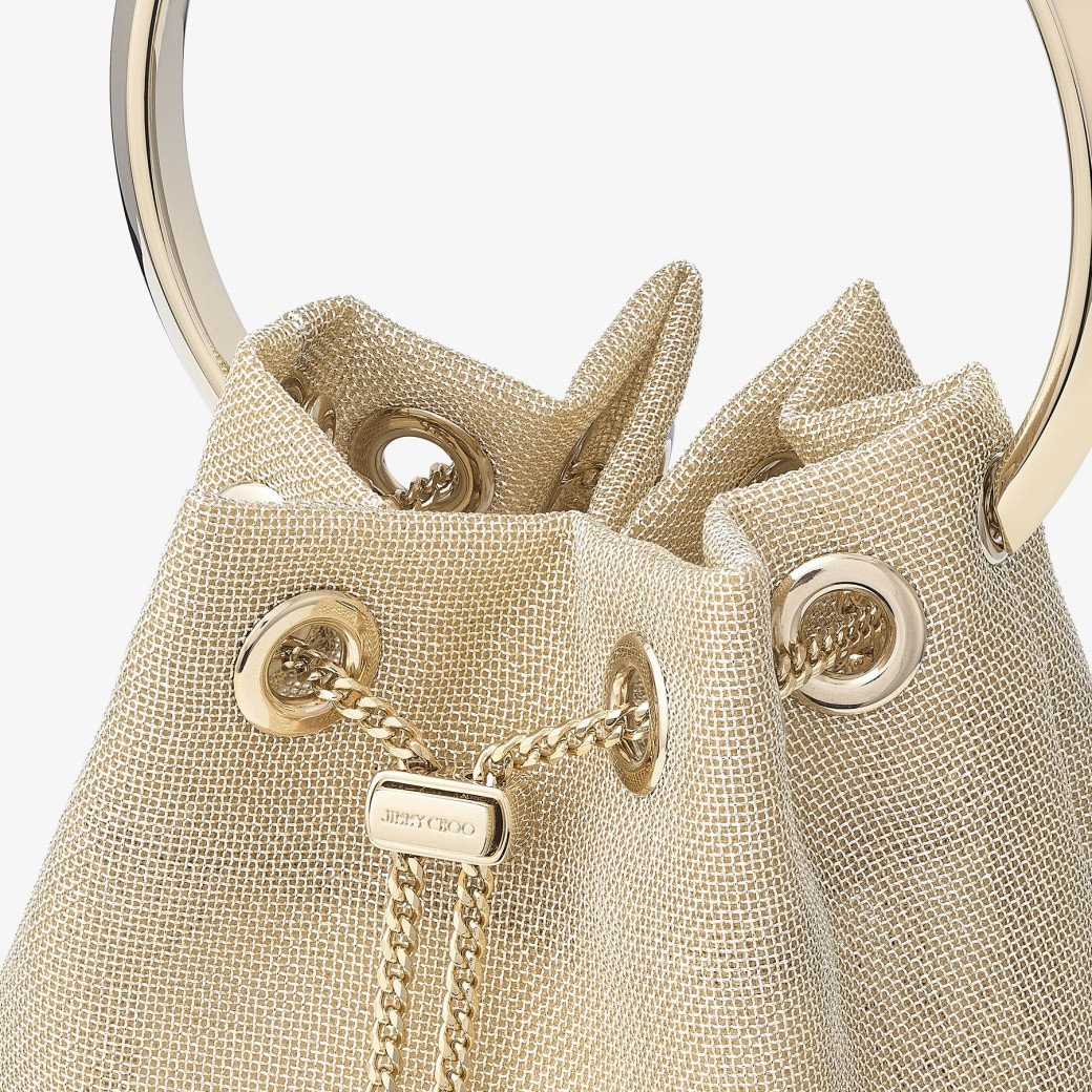 Champagne Metallic Mesh Bag