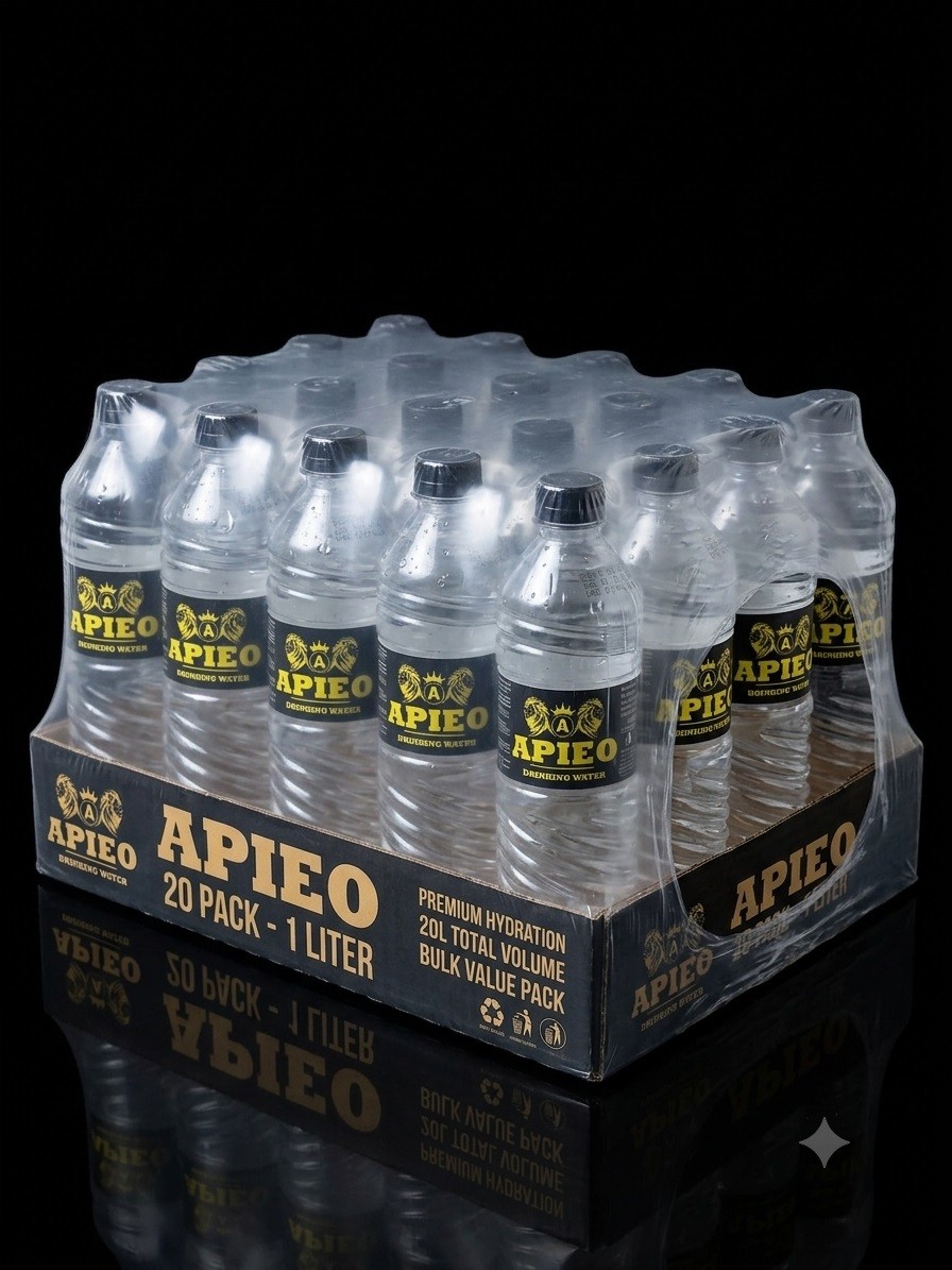 Apieo 1 litre Pack of 20 (Premium Packaging Design and Bottle) Best Drinking Water