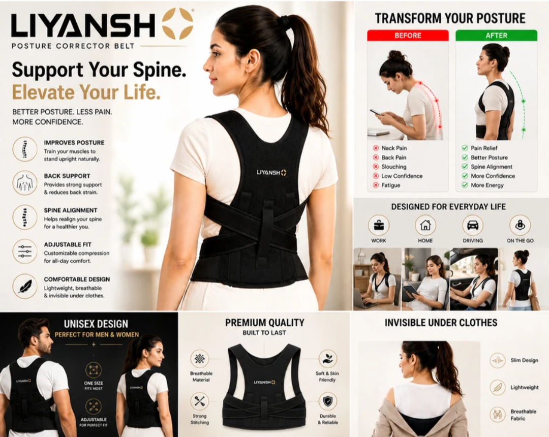 LYPosture Corrector Belt for Men & Women | Back Support Belt for Back Pain Relief Posture Corrector