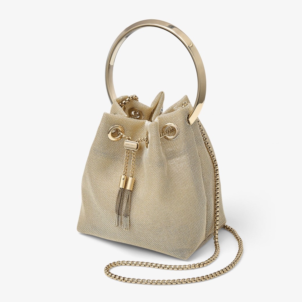 Champagne Metallic Mesh Bag