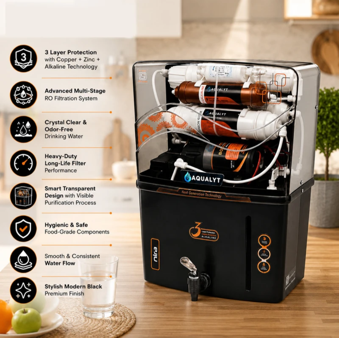 Luxury water filter, RO+UV+UF+MINREAL+ZINC COPPER AND TDS ADJESTER Water Filter for Home & Kitchen, Suitable for all type of water supply