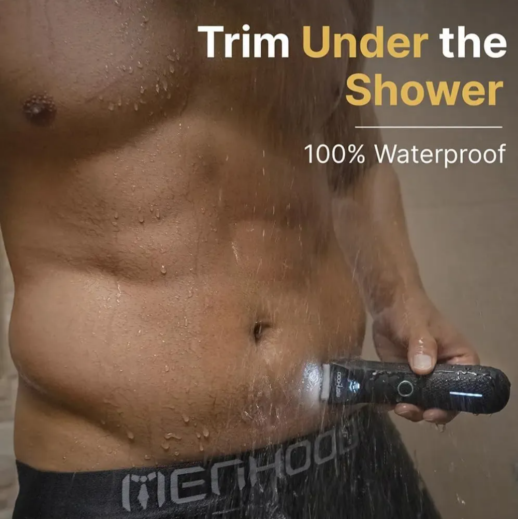 MENHOOD Trimmer Mini All-in-one Trimmer for Men with Waterproof IPX6 Design, SkinSafe Ceramic Technology, QuietRun 7000 RPM Motor, 4000K LED for Low Light Areas, Travel Lock, 90 Min Run Time & Fast Ch