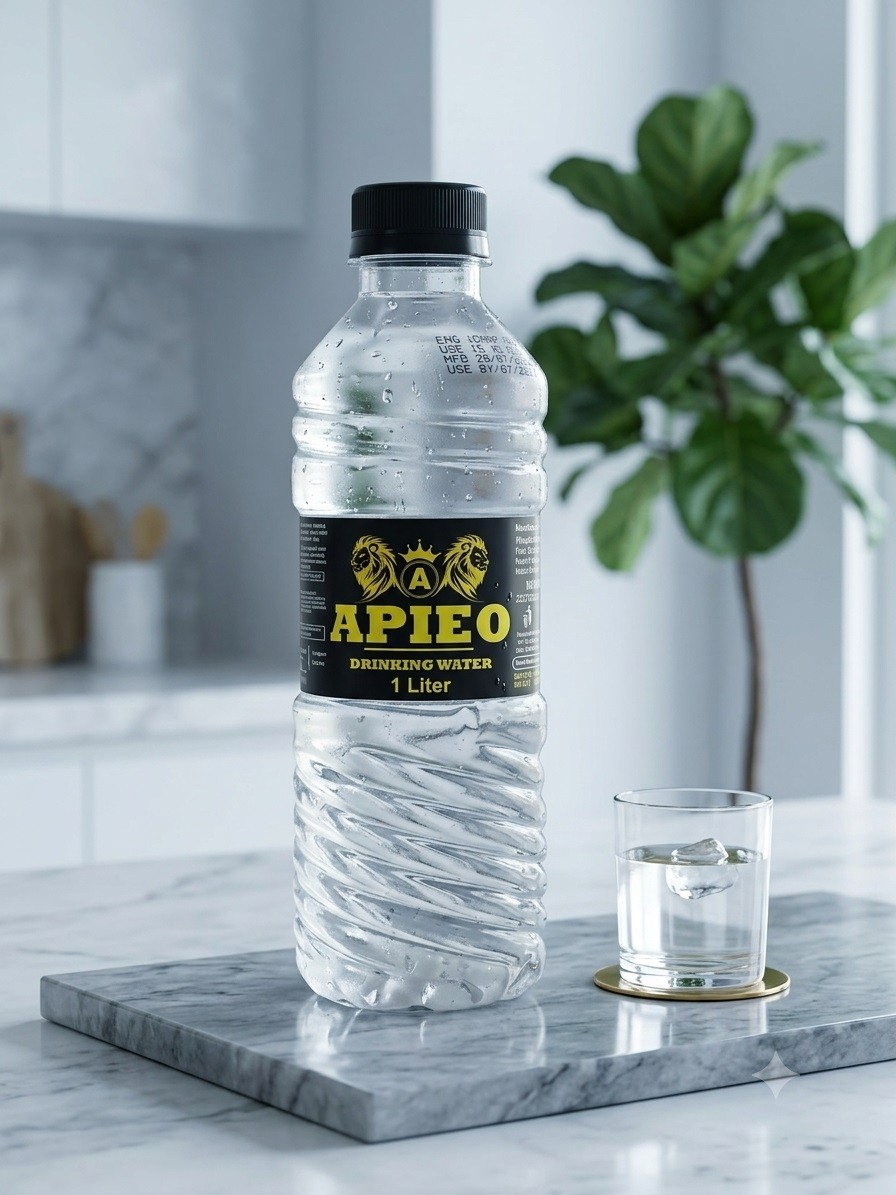 Apieo 1 litre Pack of 20 (Premium Packaging Design and Bottle) Best Drinking Water