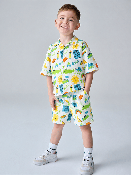 Brand Unisex Cotton Blend Shirt & Shorts Set ( Multicolor, Pack of 1)