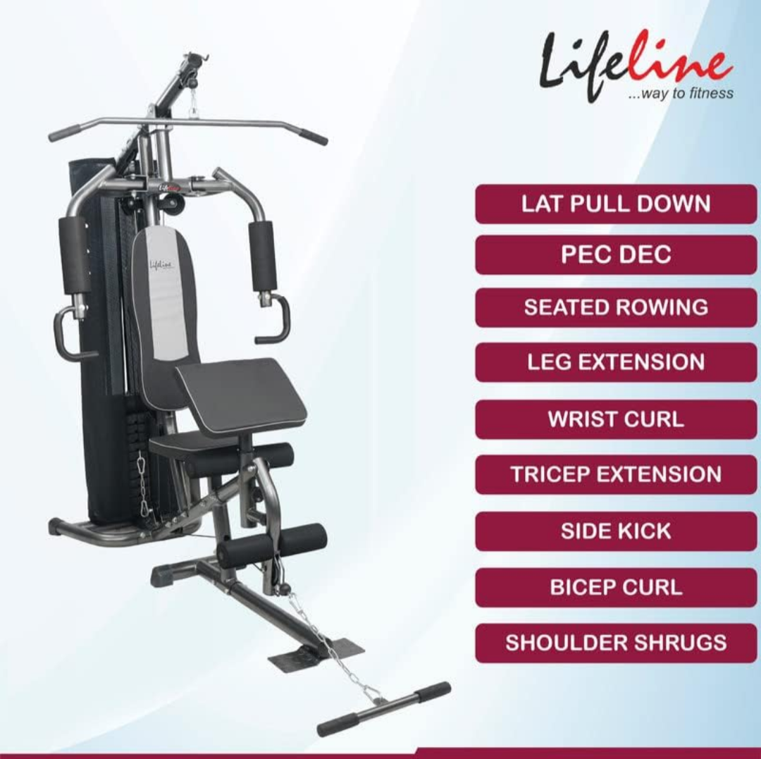 Fitness Hg-005 Multi Home Gym Multiple Muscle Workout Exercise Machine Chest Biceps Shoulder Back Triceps Legs For Men At Home,72Kg Weight Stack,Made In India,Free Installation Assistance