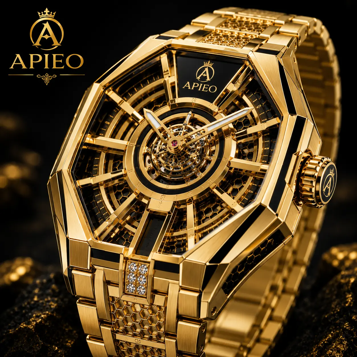 APIEO Gold Luxury Watch