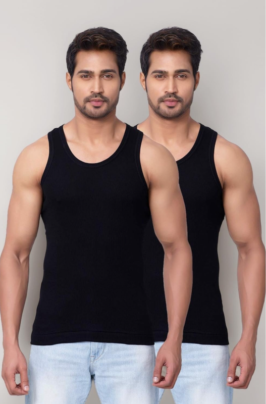 Originals Classic Ribbed Vest |100% Cotton | Men's Vest | No-Peep Neckline | Breathable, Sweat Absorbent Vest for Men | Cut Away Back Arm Hole | Innerwear for Man