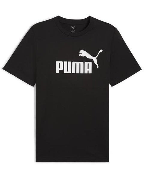 Puma Men's Cotton Essential Stripped Logo Graphic Print Solid Classic Fit Tees