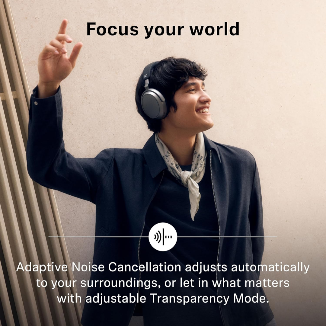 Sennheiser Momentum 4 Headphones - Bluetooth Headset for Crystal-Clear Calls, Adaptive Noise Cancellation, 60h Battery Life, Lightweight, Brown | Adaptive Anc and Transparency, Up to 60-Hr Battery, Bl