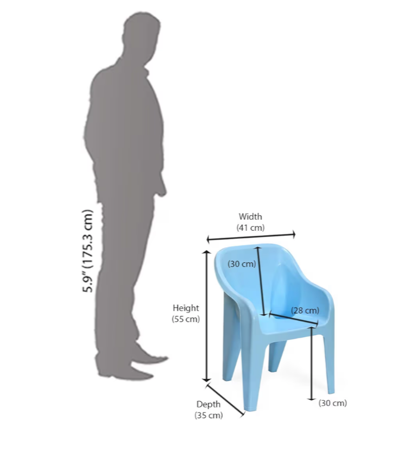 Plastic Eeezygo Baby Chair Modern & Comfortable with Arm & Backrest for Study Chair | Dining Room | Bedroom | Kids Room | Living Room | Indoor-Outdoor |100% Polypropylene Stackable Chairs