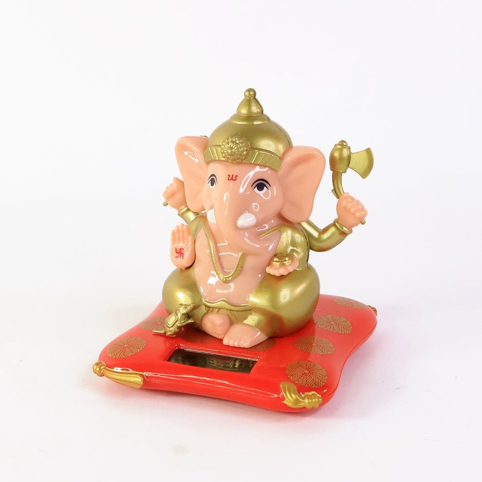 Premium Lord Ganesh Idol With Solar-Powered Base – Medium Decorative Statue