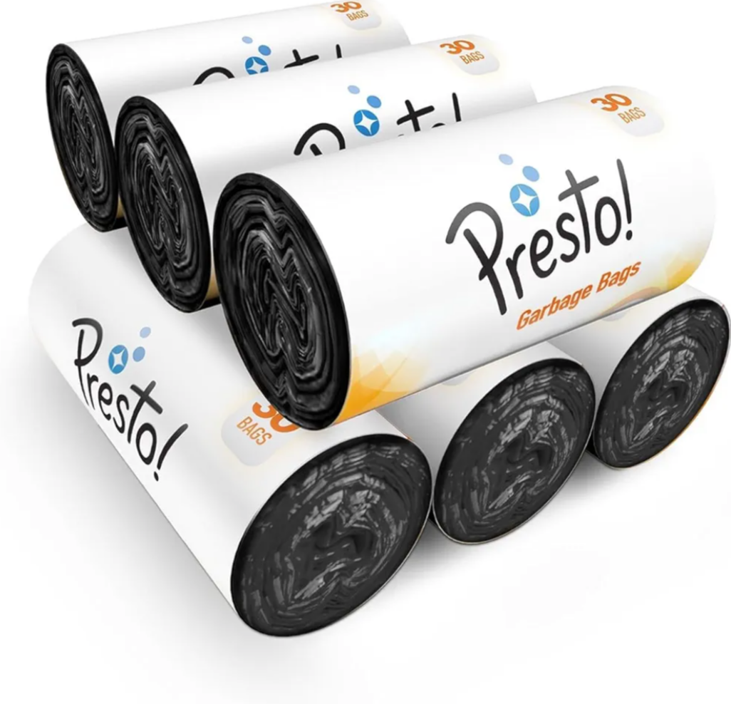 365 Daily Needs Black Garbage Bags, Medium, Non-Tearable & Leak-Resistant | 1 Rolls in 30 Bags | 1 Bag size 21 x 19 | Home & Office Use